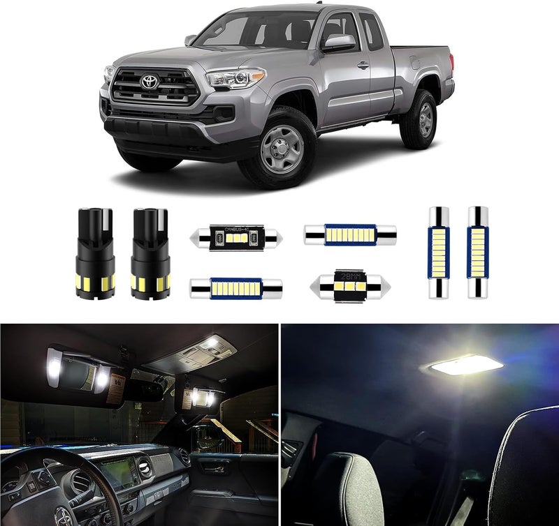EASY EAGLE 10Pcs Tacoma LED Interior Lights: 6000K Super Bright Map Dome LED Bulbs - for Toyota Tacoma 2005 2006 2007 2008 2009 2010 2011 2012 2013 2014 2015 2016-2021 All Models+ Install Tool - Image 1